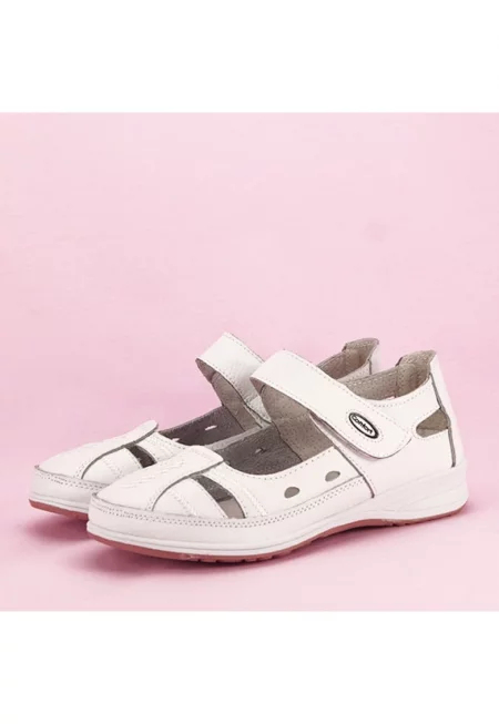 Бели балерини Aurora от естествена кожа M5 1669