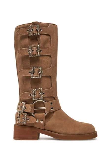 Боти I240802 Бежови -  Естествена кожа