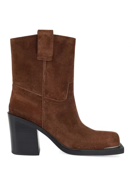 Боти с квадратен връх и масивен ток - Канелено кафяво