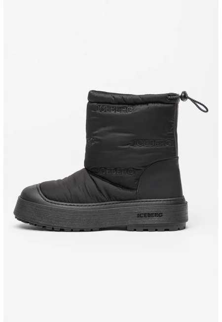 Боти с лесно обуване с бродирано лого - Черен