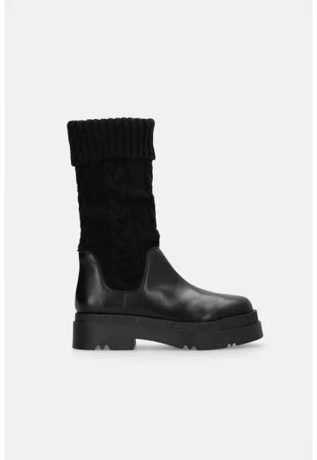 Ботуши от еко кожа - Черен