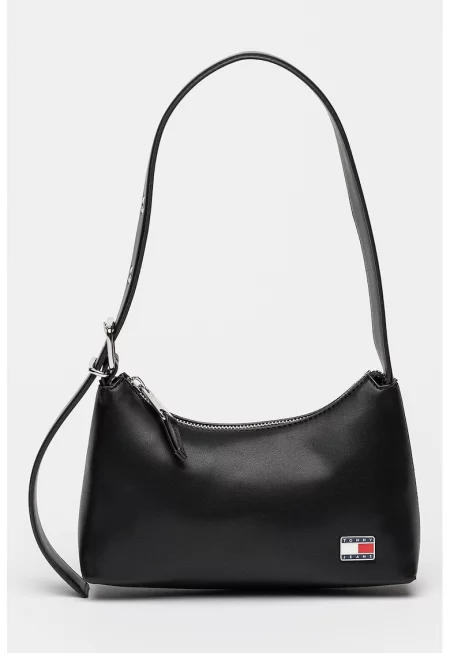 Чанта от еко кожа с лого - Черен