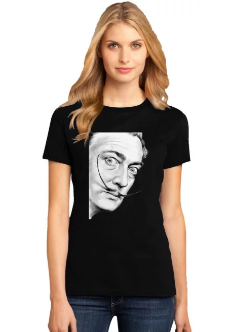 Черна дамска тениска - Dali - Portrait