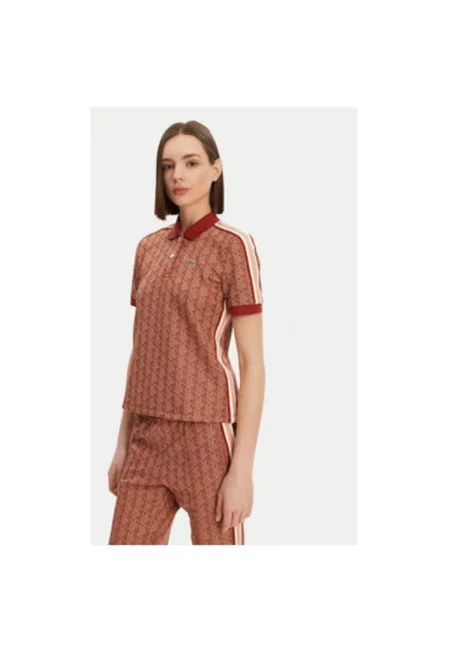 Дамска поло тениска  DF3364 - Полиестер/Памук - Кафява - Кафяв