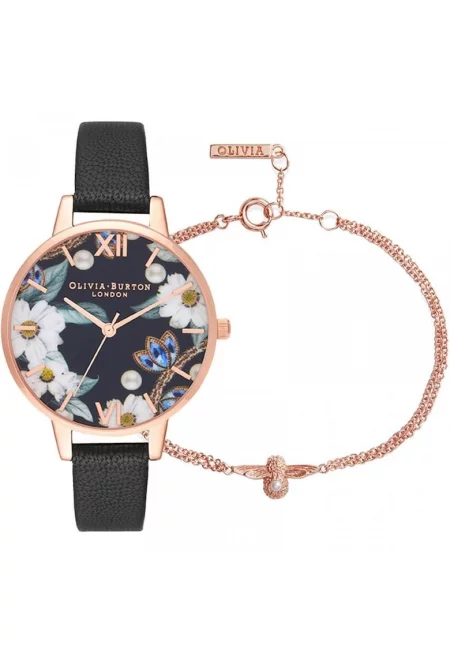 Дамски часовник -  Бижутиран - Комплект с гривна 875145480