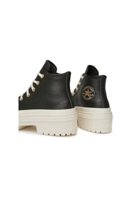 Дамски маратонки - A11500C -  Естествена кожа - Черен