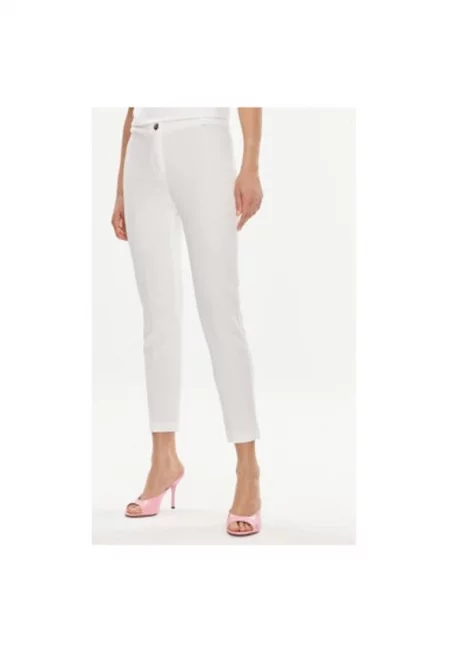 Дамски панталон -  304277276 - Полиестер - Бял