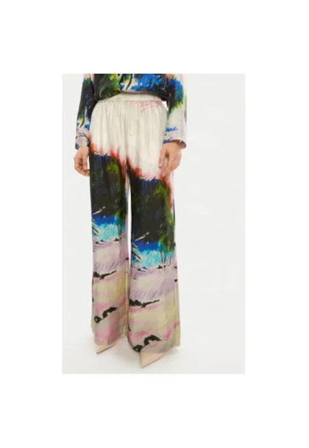 Дамски панталон -  304891359 - Копринен - Многоцветен - Многоцветен