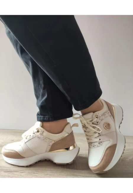 Ежедневни дамски обувки  Wsc250524-7 светлобежови със сиво - бежови - Бежов
