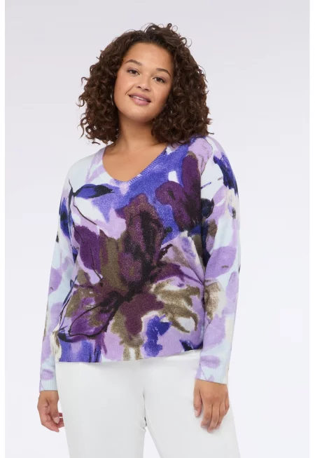 Флорален шпиц пуловер