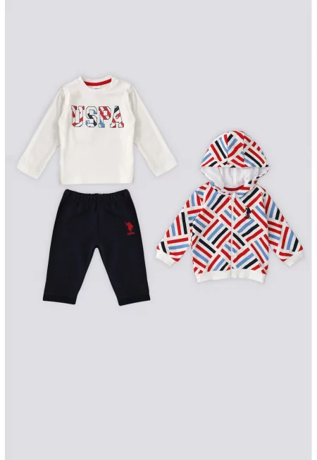 Худи - блуза и панталон - Червен/Бял/Ултрамарин синьо