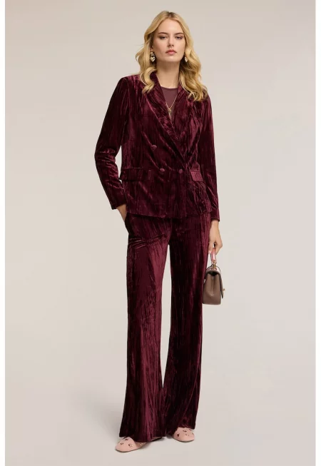 Кадифен панталон с широк крачол