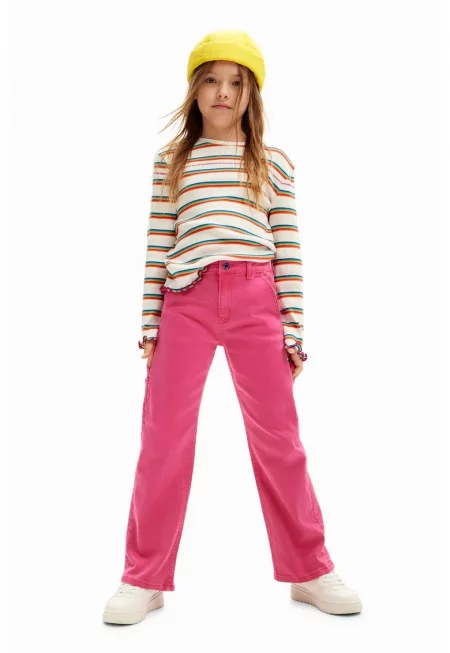 Карго дънки - Фуксия