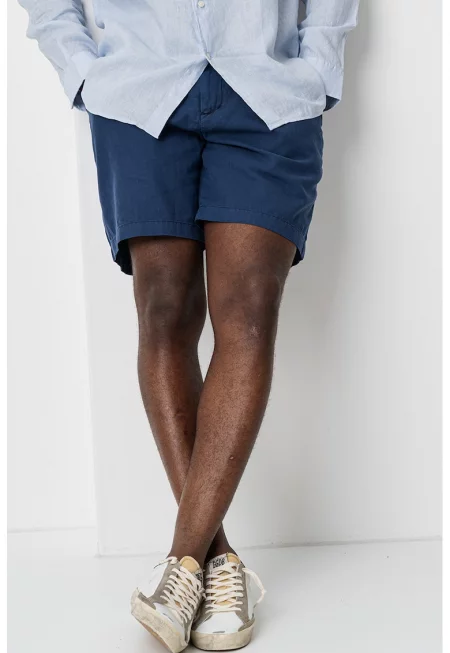 Къс панталон с връзки - Тъмносин