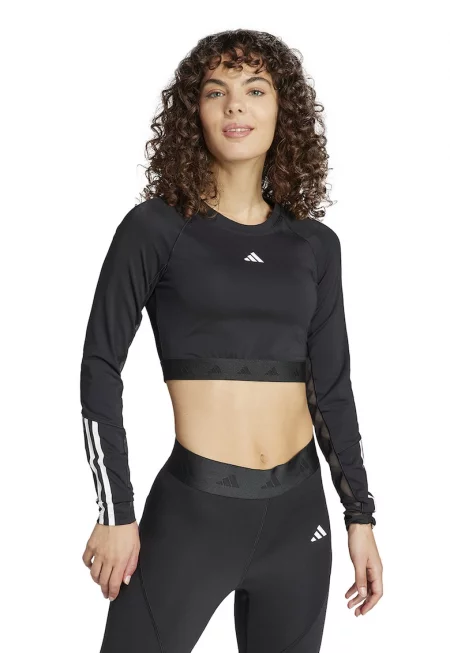 Къса фитнес блуза Hyperglam с ръкави реглан