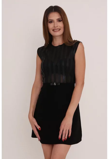 Къса рокля Phoebe без ръкави - Черен