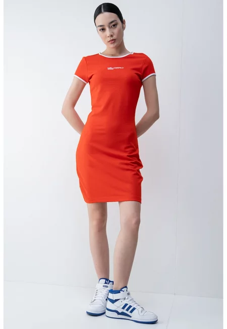 Къса рокля-тениска - Червен