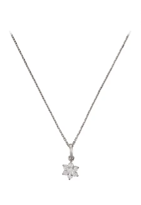 Колие с 9K злато и висулка с циркони