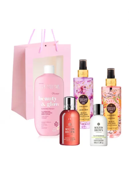 Комплект Love Shayari - за жени - 2 x спрей за тяло Eyup 250 мл - лосион за тяло Eveline Beauty and Glown 350 мл - душ гел 100 мл - лосион за тяло 50 мл