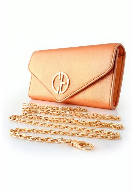 Кожена чанта плик - Оранжев