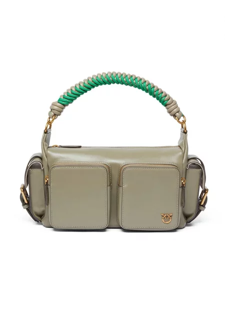 Кожена чанта през рамо Cargo - Пепеляво сиво