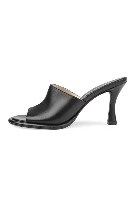 Кожени сандали с лесно обуване - Черен