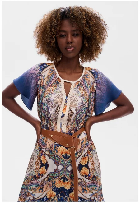 Макси рокля с разнообразни щампи Xennia