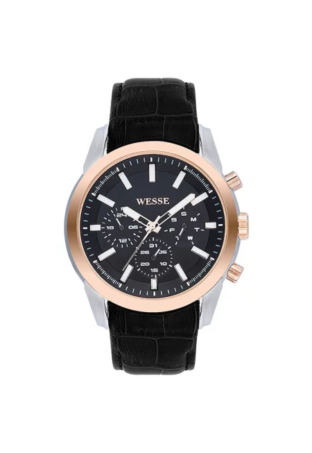 Мъжки часовник  модел WWG400702L - сребрист - черна каишка - кварцов механизъм - водоустойчивост 5 ATM