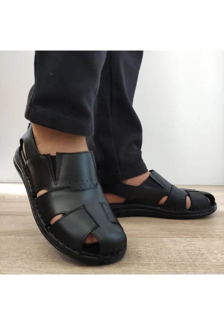 Мъжки черни ежедневни перфорирани обувки  702 - черни - Черен