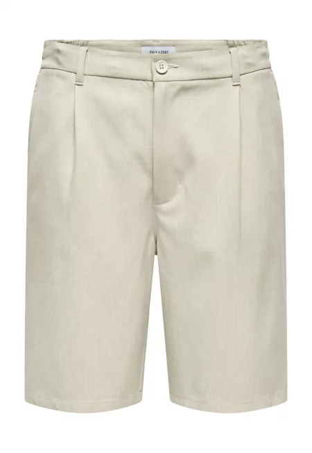 Мъжки къси панталони  Sons - 22032473 - Рециклиран полиестер/вискоза - Бежов - Бежов