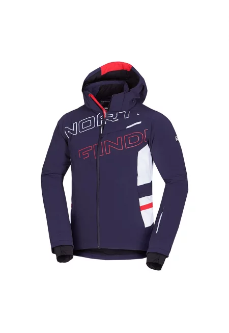 Мъжко ски яке Primaloft Eco 10K/10K Damien - Червен/Стоманено синьо