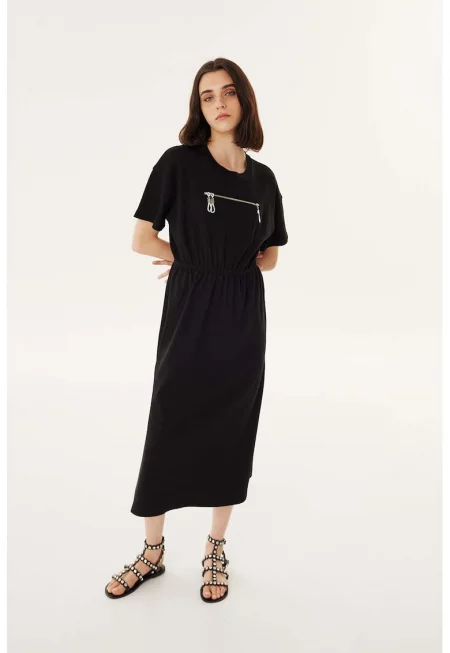 Миди рокля с еластична талия