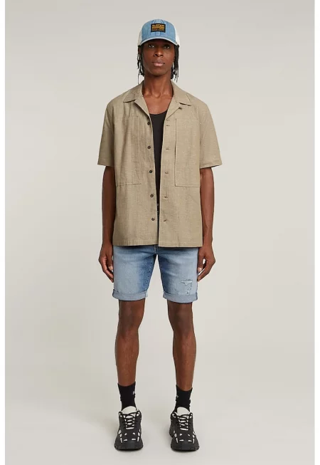 Риза с раздовен ревер - Светло бежово