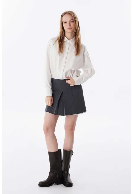 Рокля с дизайн 2 в 1 - Tъмносив