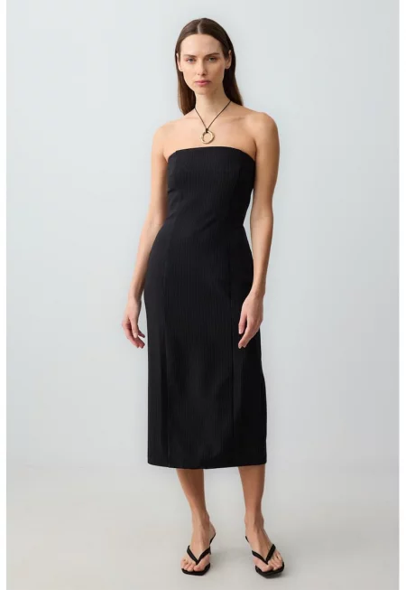 Рокля с цепка - Черен