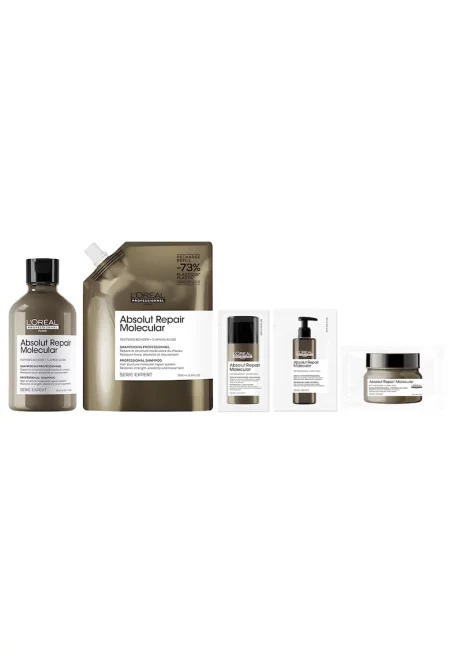 Шампоан за увредена коса  Serie Expert Absolut Repair Molecular - формулиран с пептидни връзки и 5 аминокиселини - възстановява макромолекулната ...