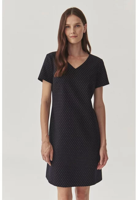 Шпиц рокля с принт - Черен/Бежов