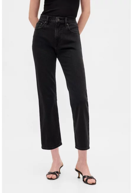 Скъсени слим дънки - Избеляло черно