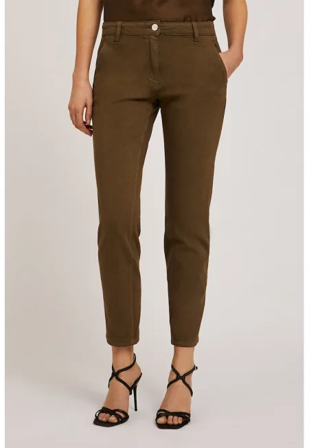 Скосен панталон чино Kendall - Каки