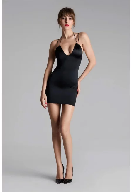 Sleeveless Mini Dress With Open Back1 - Черен