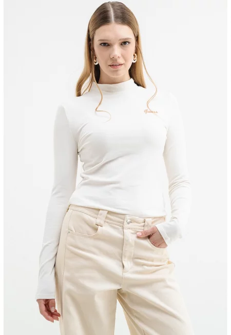 Слим блуза с ниска яка