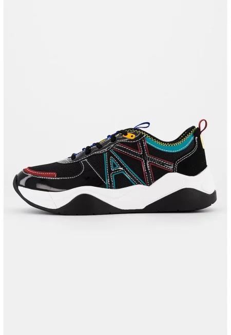 Спортни обувки от еко кожа и текстил - Зелен/Черен/Син