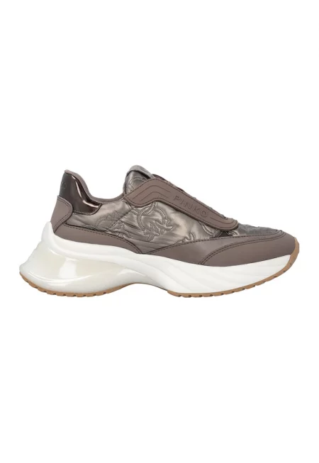 Спортни обувки от кожа и еко кожа - Тъмнокафяв/Мръснобял