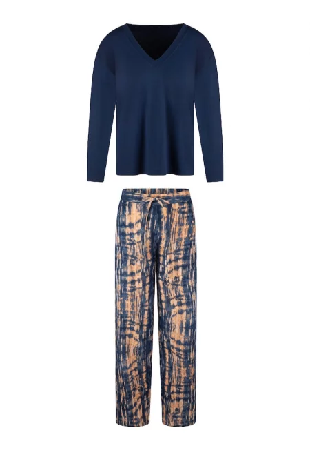 Стандартна шпиц пижама - Оранжев/Син