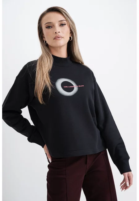 Суитшърт с овално деколте и лого