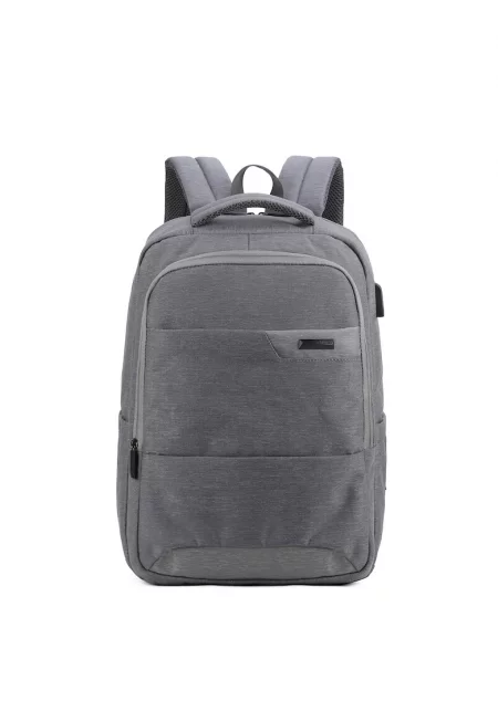 Текстилна раница 180809 с вътрешни джобове - Сив