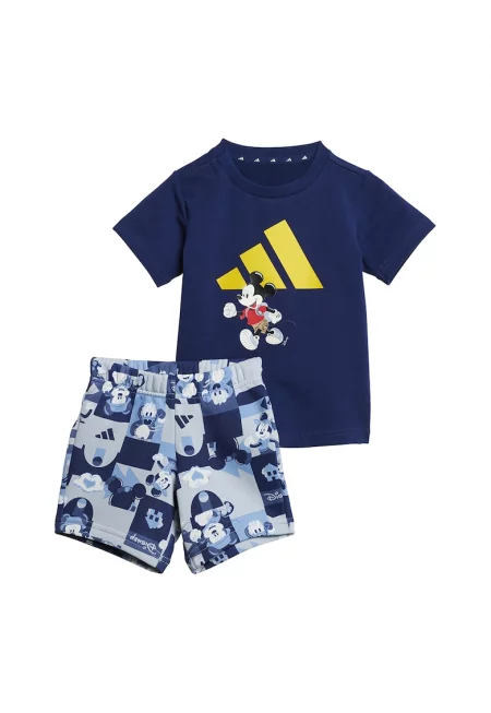 Тениска с памук и шорти с принт Mickey Mouse