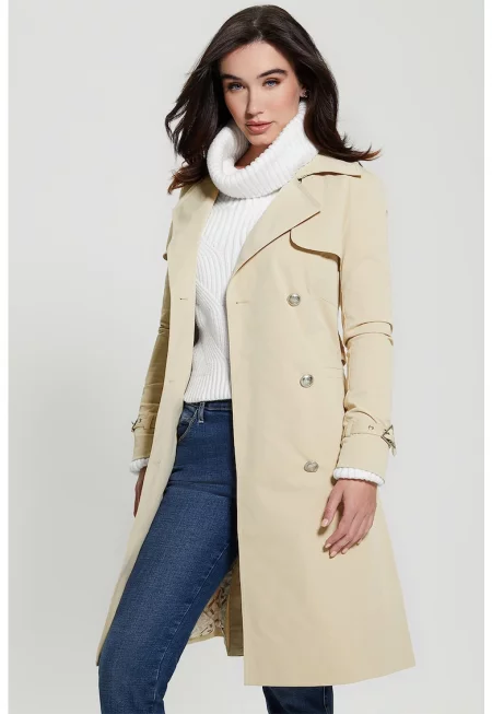 Тренч с двуредно закопчаване