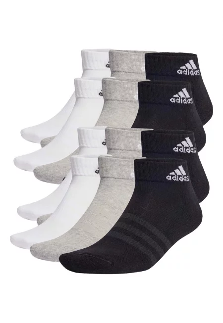 Унисекс къси чорапи - 12 чифта - Бял/Черен/Сив
