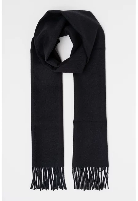 Унисекс вълнен шал с ресни